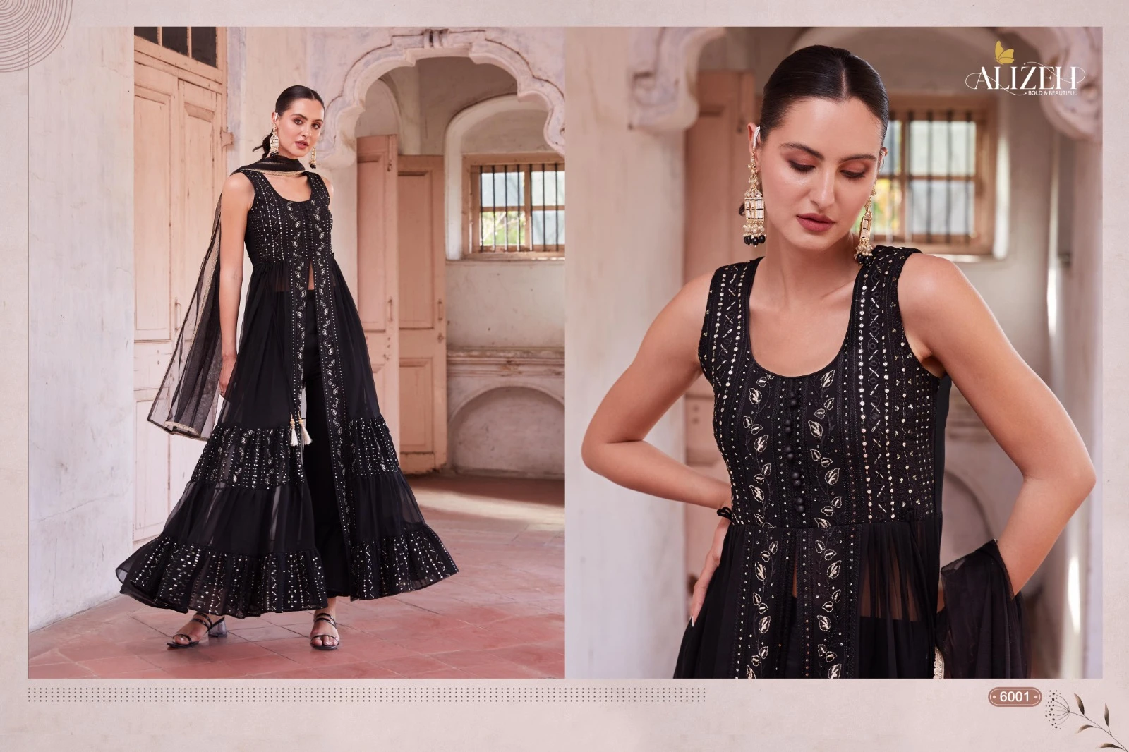 Alizeh Gulbahar Vol 4 Georgette Wholesale Fancy Western Styles Suit Catalog — Wholesale Salwar Suits, Alizeh wholesale from Surat - Gallery Image 10